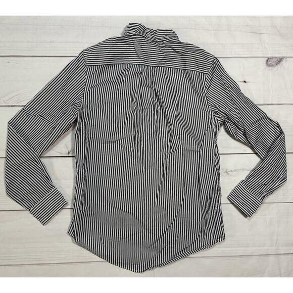 Tommy Hilfiger Button Down Mens Small White/Blue Stripe 100’s 2PLY Double Retros - Picture 2 of 5